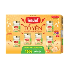 Tổ Yến Nguyên Chất Chưng Sẵn Yenviet Ngon Lành Vị Trái Cây Nhiệt Đới (15% Tổ Yến) - Hộp 06 lọ x 70ml