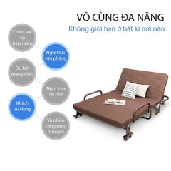 Giường gấp nệm bánh xe 80cm