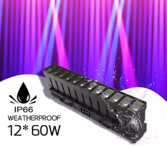 Đèn thanh hiệu ứng sóng LCC LIGHTING IP66 LED RGBW 12*60W LCC-1216NT cho sân khấu ngoài trời, tiệc tùng, DJ, hòa nhạc, 800W, chống nước, hiệu ứng 4 trong 1