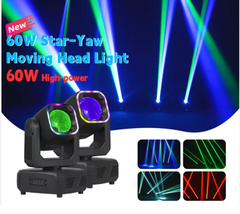 Đèn Beam Moving Head Lcc lighting LED 60W LCC-MV60 cho sân khấu, tiệc tùng, DJ, sự kiện, tích hợp đèn Osram RGBW 4in1 với vòng sáng