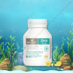 Viên bổ sung dầu cá DHA cho bé Bio Island DHA Kids Úc
