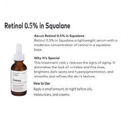 Tinh chất chống lão hóa The Ordinary Retinol In Squalane 0.5%