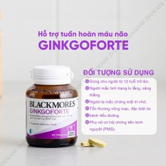 Viên uống bổ não Blackmores Ginkgoforte hổ trợ tuần hoàn máu não, cải thiện trí nhớ