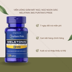 Viên uống cải thiện giấc ngủ Melatonin 3mg Puritan’s Pride