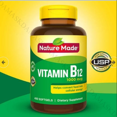 Viên uống Vitamin B12 Bảo vệ tế bào thần kinh, hỗ trợ nhận thức - Nature Made 1000 mcg 400 viên