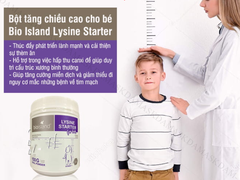 Bột tăng chiều cao cho bé dưới 6 tuổi Bio Island Lysine Starter của Úc