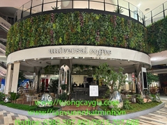 Thi công vách cây giả tại tầng 1 Aeon mall Hà Đông - Hà Nội