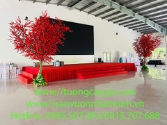 Lắp đặt, thi công cây hoa anh đào đỏ thắm sắc xuân sang tại Hóc Môn - TP HCM