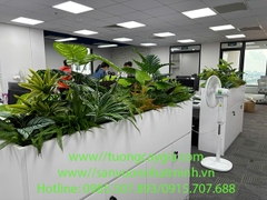 Decor hệ thống cây xanh nhân tạo tại tập đoàn FC Việt Nam