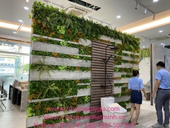 Thi công lắp đặt hệ thống cây lá giả tại Showroom gạch Eurotile