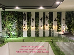 Trang trí cây hoa lá nhân tạo tại showroom Hùng Tuý - 20 Cát Linh - Hà Nội