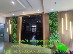 Lắp đặt vách cây lá nhân tạo tại sảnh tòa Mobifone - Trung Văn - Nam Từ Liêm - Hà Nội
