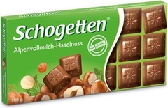Chocolate Schogetten Alpenvollmilch Haselnuss vị Milk Choco & Hạt dẻ 100gr