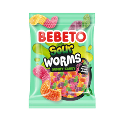 Kẹo dẻo Bebeto Sour Worms 80g