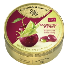 Kẹo trái cây Cavendish & Harvey Duo Cherry fill Lime hộp 175gr