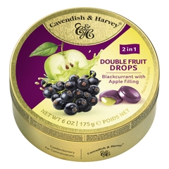 Kẹo trái cây Cavendish & Harvey Duo Blackcurrant fill Apple hộp 175gr
