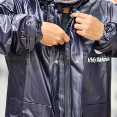Áo Mưa Bộ PVC Chống Thấm 100% Màu Đen
