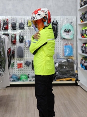 Áo Mưa Bộ Sinoll SN112 Màu Xanh Neon Có Mũ Trùm FREESHIP