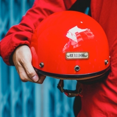 Mũ 1/2 Bulldog PUG Đỏ Bóng FREESHIP