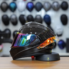 Mũ Fullface EGO E81 Đen Bóng + Kính Màu Titan + Đuôi Gió GPRR FREESHIP