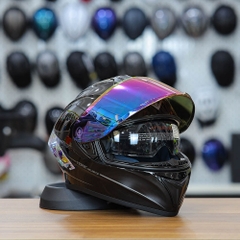 Mũ Fullface EGO E81 Đen Bóng + Kính Màu Titan + Đuôi Gió GPRR FREESHIP