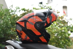 Mũ Lật Hàm Yohe 938 T2 Đen Đỏ Xám Nhám