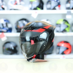 Mũ 3/4 Yohe 878 Plus Xám Đỏ Nhám FREESHIP