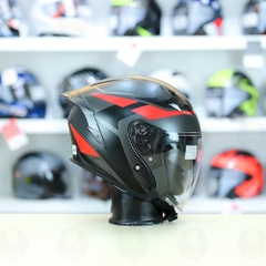 Mũ 3/4 Yohe 878 Plus Xám Đỏ Nhám FREESHIP