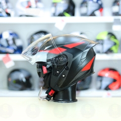 Mũ 3/4 Yohe 878 Plus Xám Đỏ Nhám FREESHIP