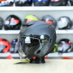 Mũ 3/4 2 Kính EGO E42 Xám Titanium Nhám FREESHIP