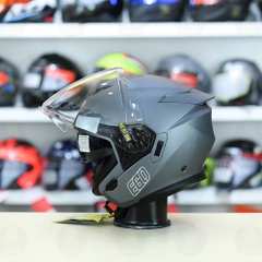 Mũ 3/4 2 Kính EGO E42 Xám Titanium Nhám FREESHIP