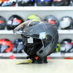 Mũ 3/4 2 Kính EGO E42 Xám Titanium Nhám FREESHIP