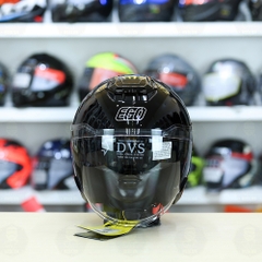 Mũ 3/4 2 Kính EGO E42 Đen Bóng FREESHIP