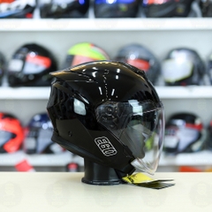 Mũ 3/4 2 Kính EGO E42 Đen Bóng FREESHIP