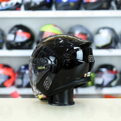 Mũ 3/4 2 Kính EGO E42 Đen Bóng FREESHIP