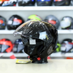 Mũ 3/4 2 Kính EGO E42 Đen Bóng FREESHIP