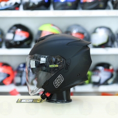 Mũ 3/4 2 Kính EGO E42 Đen Nhám FREESHIP