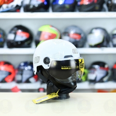 Mũ 1/2 EGO E21 Trắng Bóng Nhẹ Gọn FREESHIP