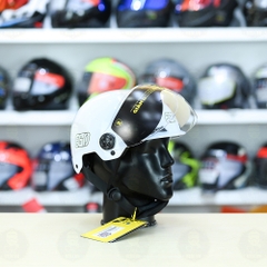 Mũ 1/2 EGO E21 Trắng Bóng Nhẹ Gọn FREESHIP