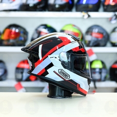 Mũ Fullface ROC 08 Plus 2024 Đen Bóng + Dán Tem Shoei Brink Xám Bạc Đỏ FREESHIP