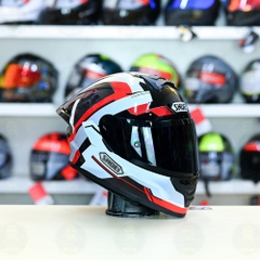 Mũ Fullface ROC 08 Plus 2024 Đen Bóng + Dán Tem Shoei Brink Xám Bạc Đỏ FREESHIP