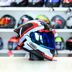 Mũ Fullface ROC 08 Plus 2024 Đen Bóng + Dán Tem Shoei Brink Xám Bạc Đỏ FREESHIP