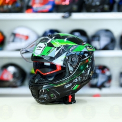 Mũ Fullface LS2 FF808 Stream II Đen Bóng + dán tem Kawasaki