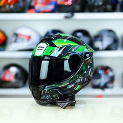 Mũ Fullface LS2 FF808 Stream II Đen Bóng + dán tem Kawasaki