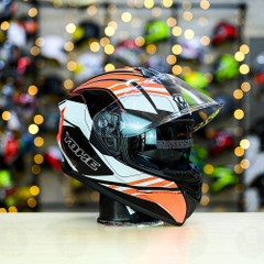 Mũ Fullface Yohe 981 T2 Trắng Cam Đen FREESHIP