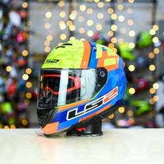 Mũ Fullface LS2 FF800 KPA 2 Kính Xanh Vàng Bóng Salvador FREESHIP + Tặng Pinlock