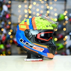 Mũ Fullface LS2 FF800 KPA 2 Kính Xanh Vàng Bóng Salvador FREESHIP + Tặng Pinlock