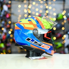 Mũ Fullface LS2 FF800 KPA 2 Kính Xanh Vàng Bóng Salvador FREESHIP + Tặng Pinlock