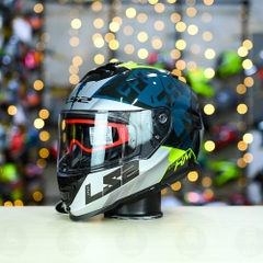 Mũ Fullface LS2 FF800 KPA Kính Xanh Bạc Đen FREESHIP Tặng Pinlock