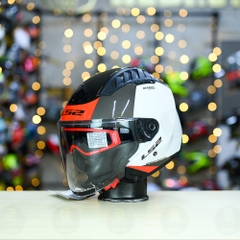 Mũ 3/4 LS2 OF600 COPTER Trắng Đỏ Bóng Urbane FREESHIP